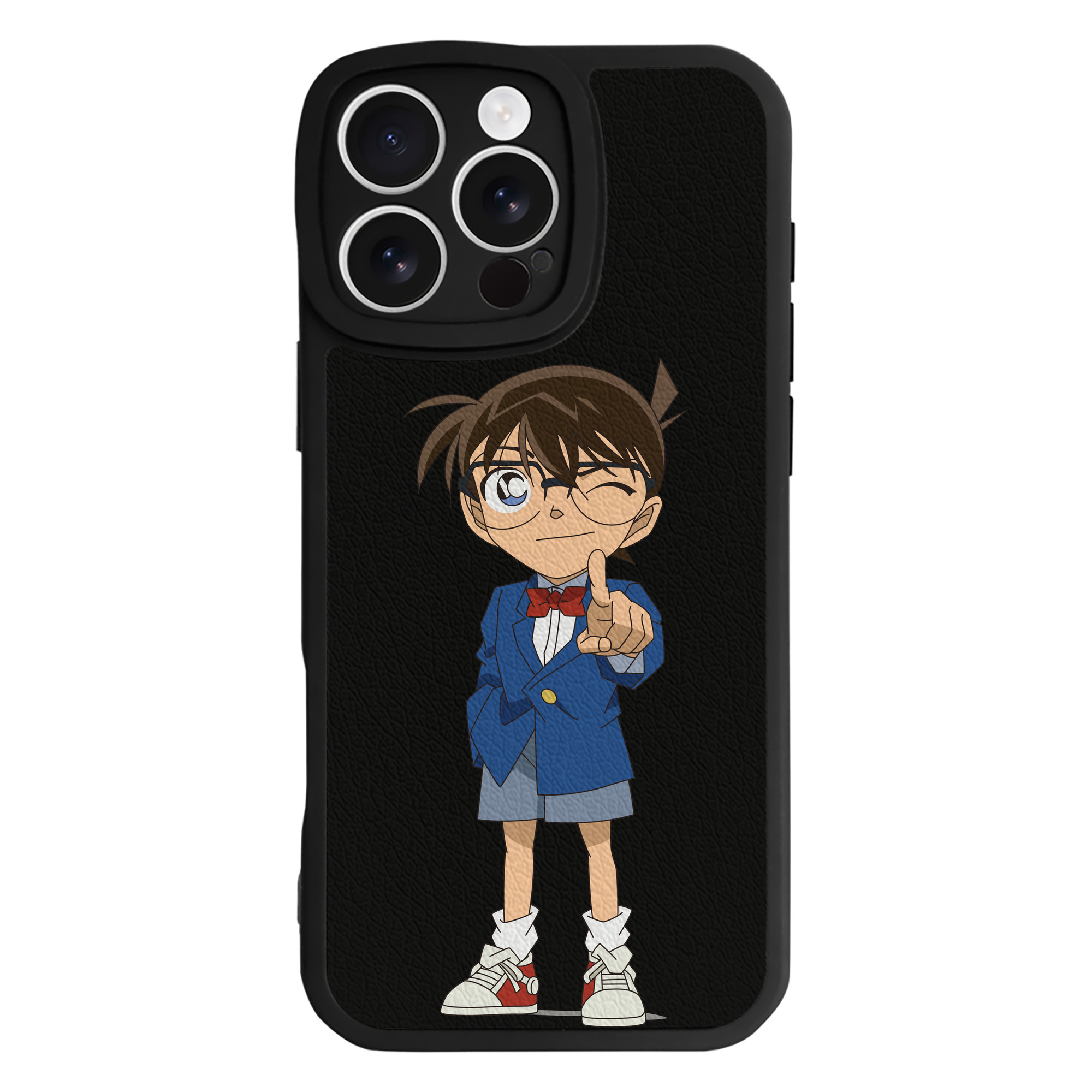 （画像用） 名探偵コナン 江戸川 コナン Detective Conan Conan Edogawa 【iPhone 16シリーズ対応】シリコンスマホケース（レザー調） 材質：シリコン